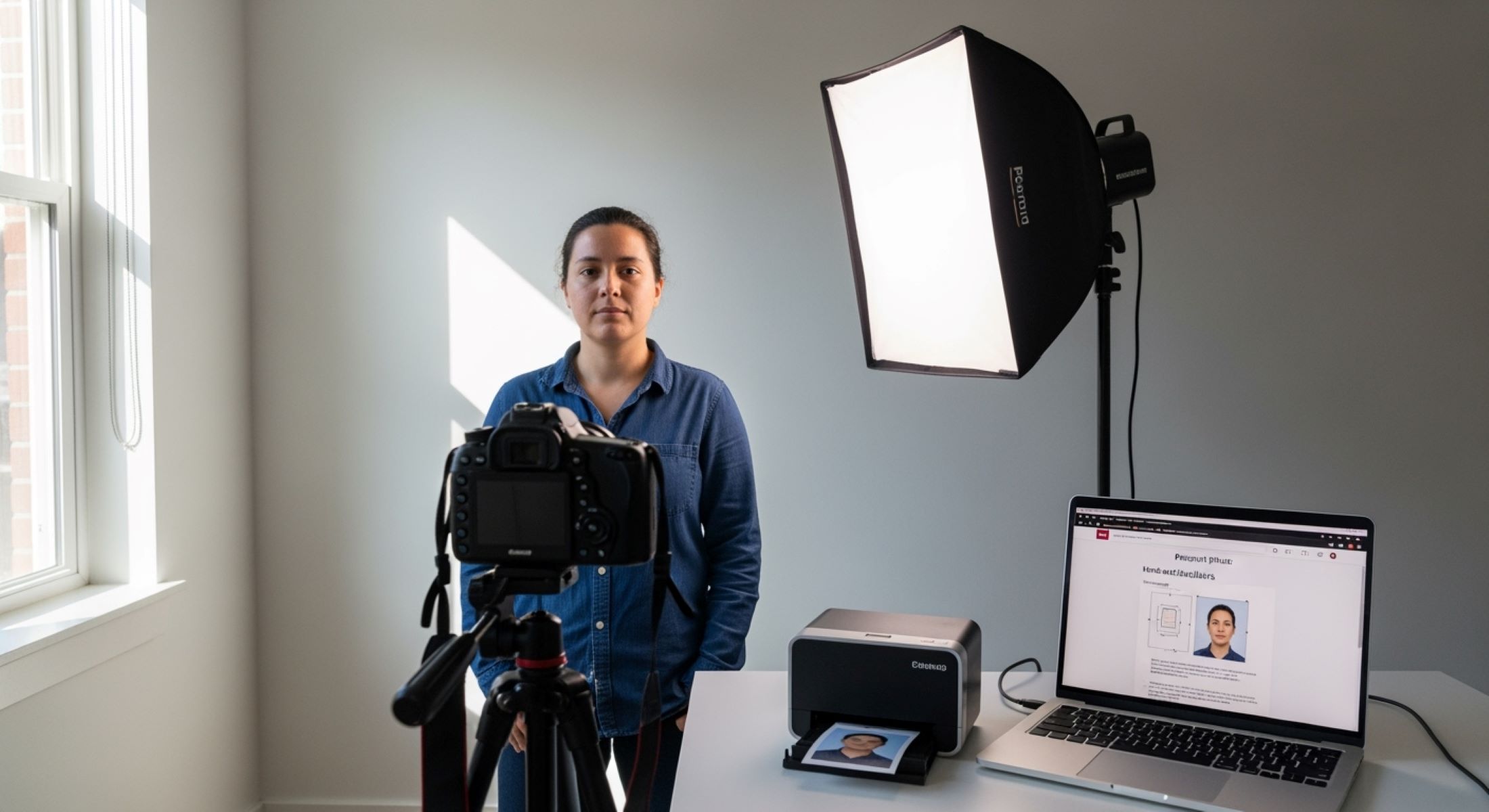 Is it better to use a tripod when taking a digital passport photo at home?